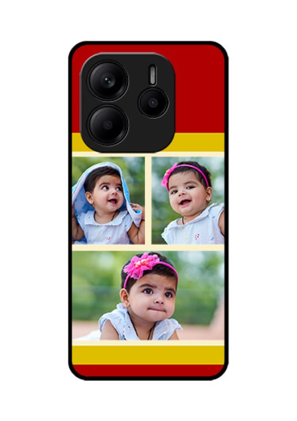 Redmi Note 14 SE 5G Custom Glass Phone Case - Multiple Pic Upload Design