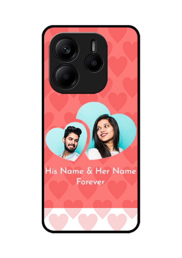 Redmi Note 14 SE 5G Custom Glass Phone Case - Couple Pic Upload Design