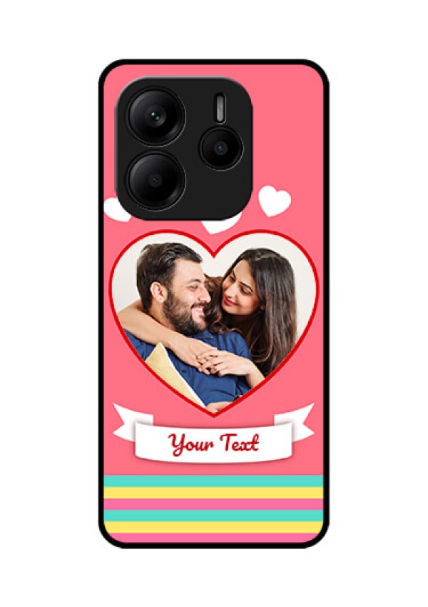 Redmi Note 14 SE 5G Custom Glass Phone Case - Love Shapes Doodle Design