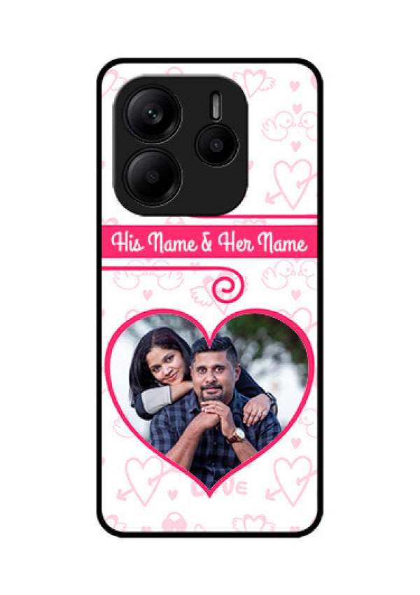 Redmi Note 14 SE 5G Custom Glass Phone Case - Heart Shape Love Design