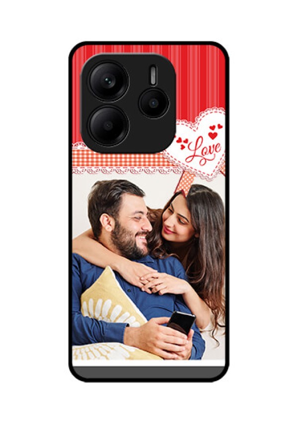 Redmi Note 14 SE 5G Custom Glass Phone Case - Red Love Pattern Design