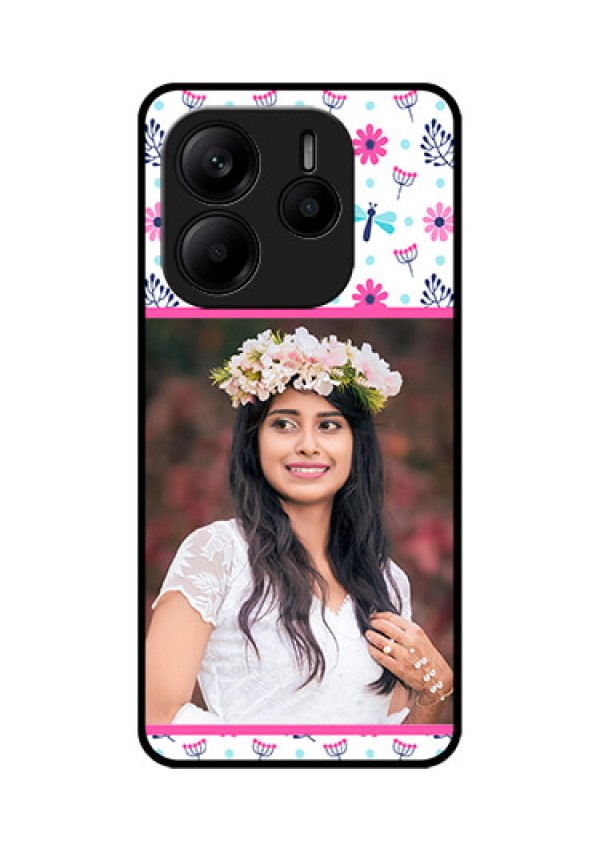 Redmi Note 14 SE 5G Custom Glass Phone Case - Colorful Flower Design