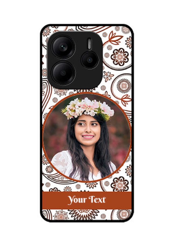 Redmi Note 14 SE 5G Custom Glass Phone Case - Abstract Flower Design