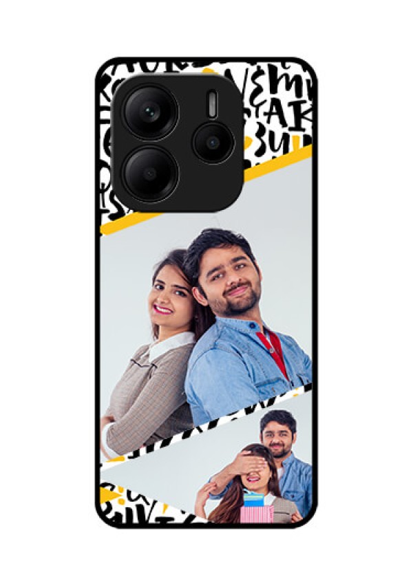 Redmi Note 14 SE 5G Custom Glass Phone Case - Letters Pattern Design