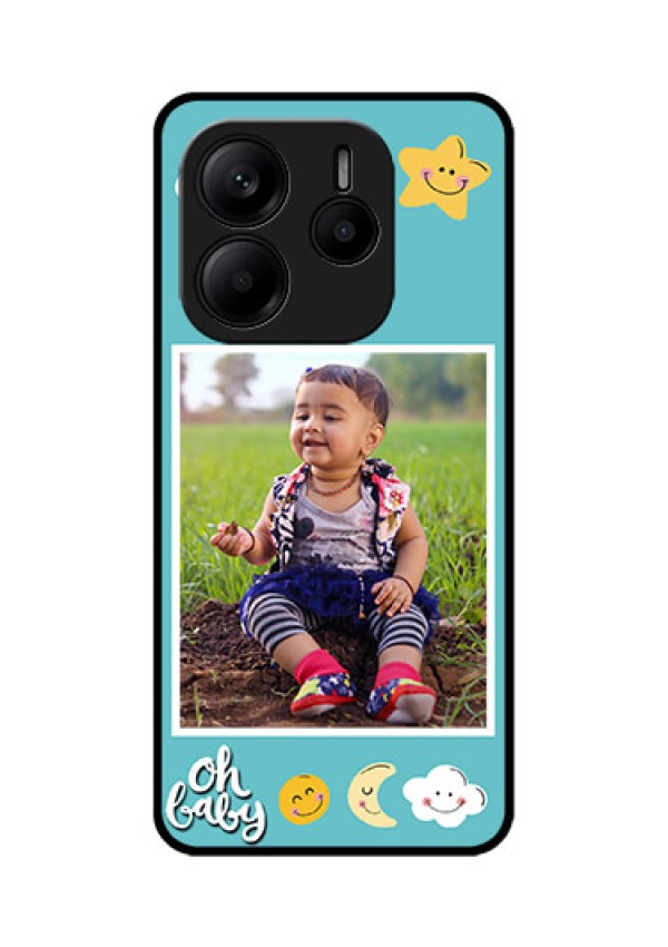 Redmi Note 14 SE 5G Custom Glass Phone Case - Smiley Kids Stars Design