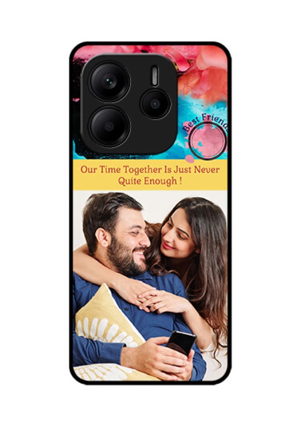 Redmi Note 14 SE 5G Custom Glass Phone Case - Quote With Acrylic Painting Design