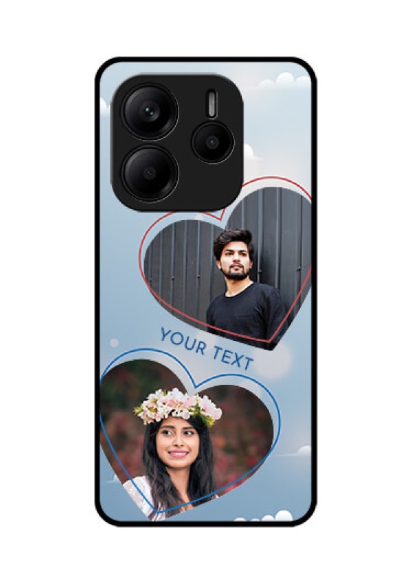 Redmi Note 14 SE 5G Custom Glass Phone Case - Blue Color Couple Design