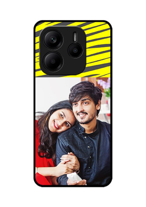 Redmi Note 14 SE 5G Custom Glass Phone Case - Yellow Abstract Design