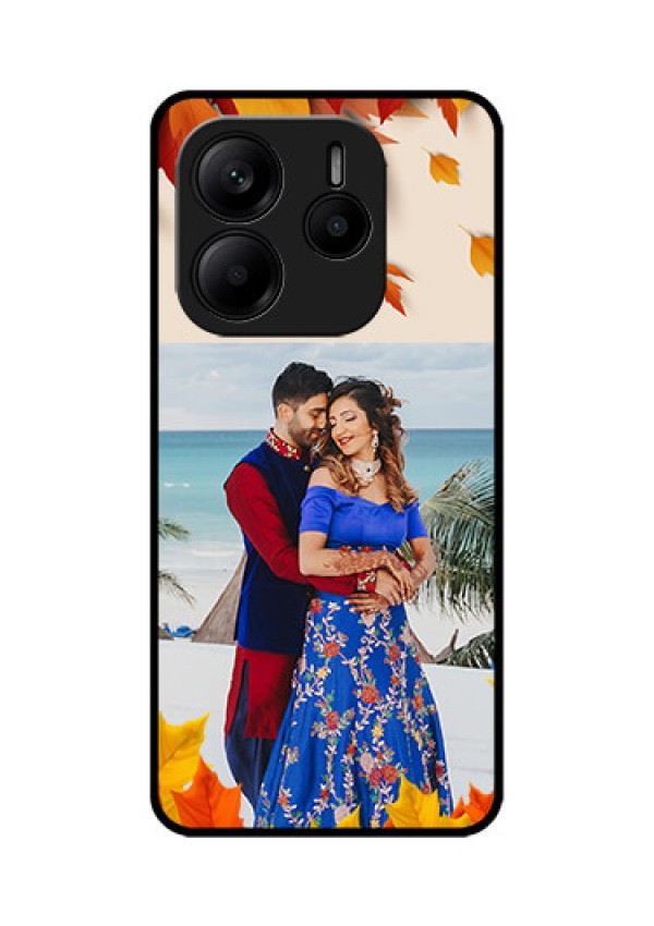 Redmi Note 14 SE 5G Custom Glass Phone Case - Autumn Maple Leaves Design
