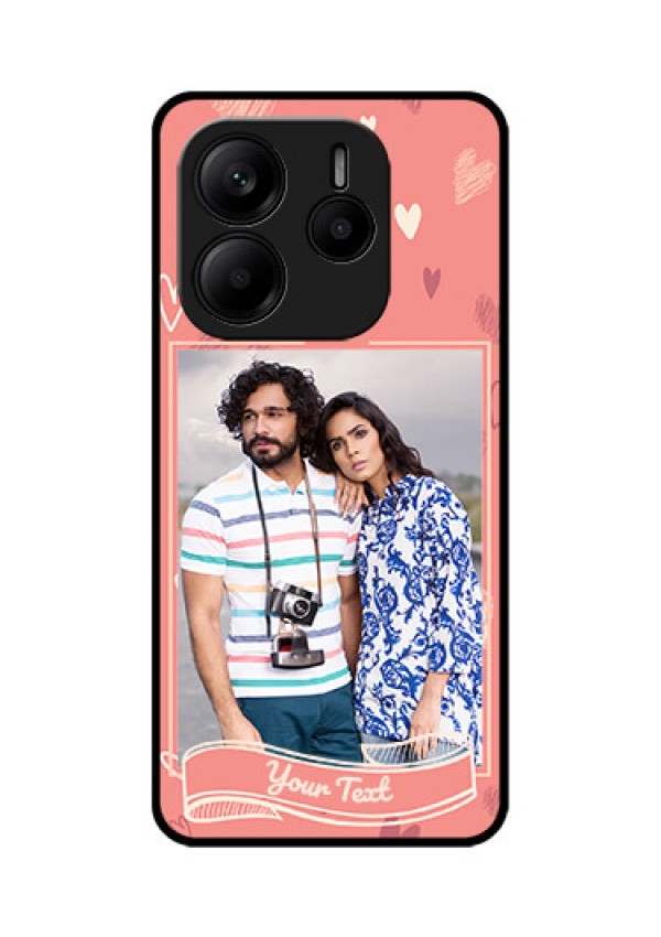 Redmi Note 14 SE 5G Custom Glass Phone Case - Love Doodle Art Design