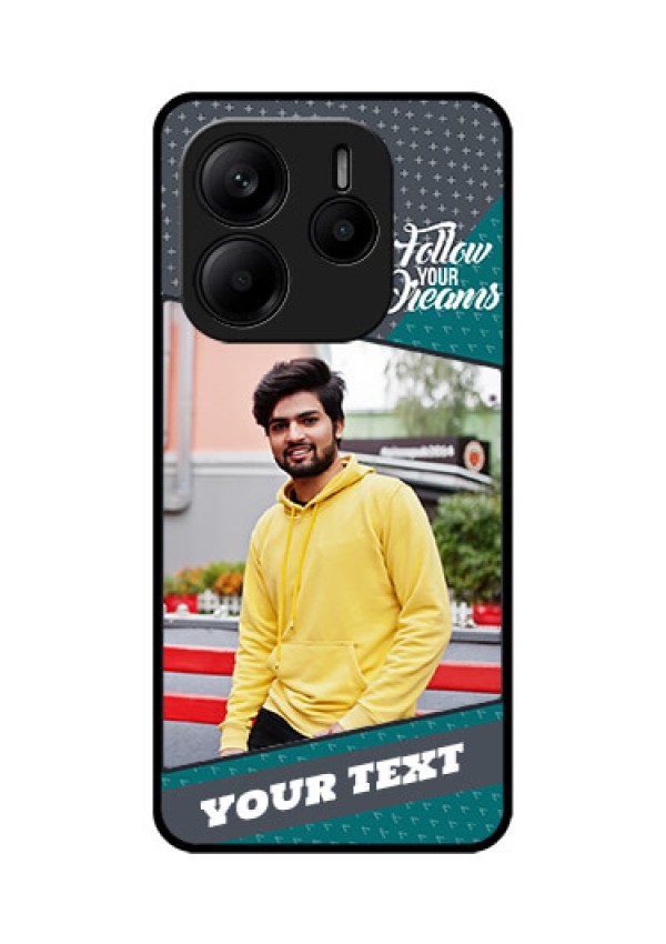 Redmi Note 14 SE 5G Custom Glass Phone Case - Background Pattern Design With Quote
