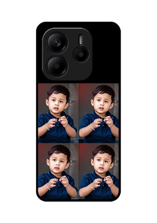 Redmi Note 14 SE 5G Custom Glass Phone Case - 4 Image Holder Design