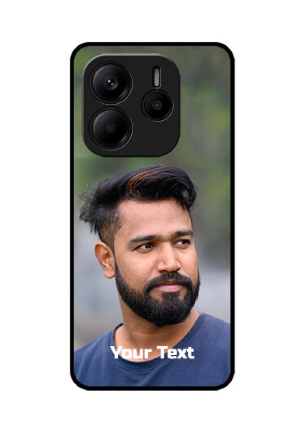 Redmi Note 14 SE 5G Custom Glass Phone Case - Photo With Text Design