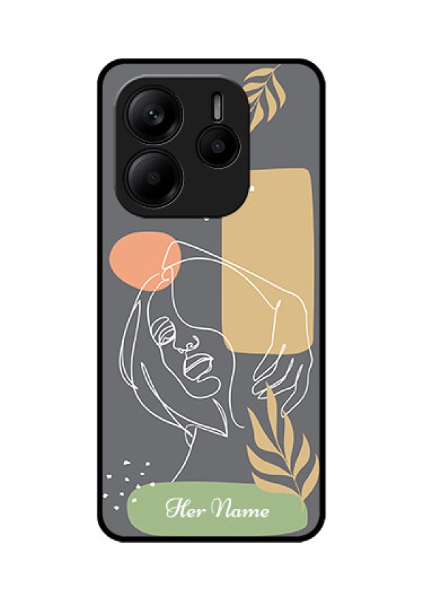 Redmi Note 14 SE 5G Custom Glass Phone Case - Gazing Woman Line Art Design