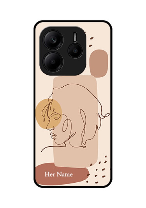 Redmi Note 14 SE 5G Custom Glass Phone Case - Calm Woman Line Art Design