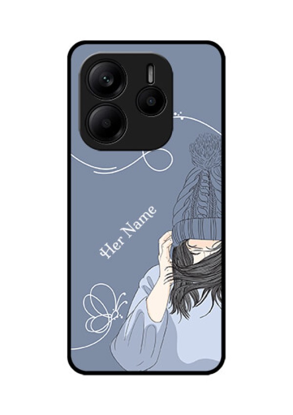 Redmi Note 14 SE 5G Custom Glass Phone Case - Girl In Winter Outfit Design
