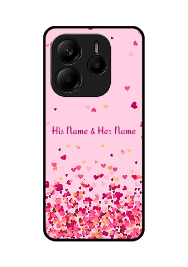 Redmi Note 14 SE 5G Custom Glass Phone Case - Floating Hearts Design