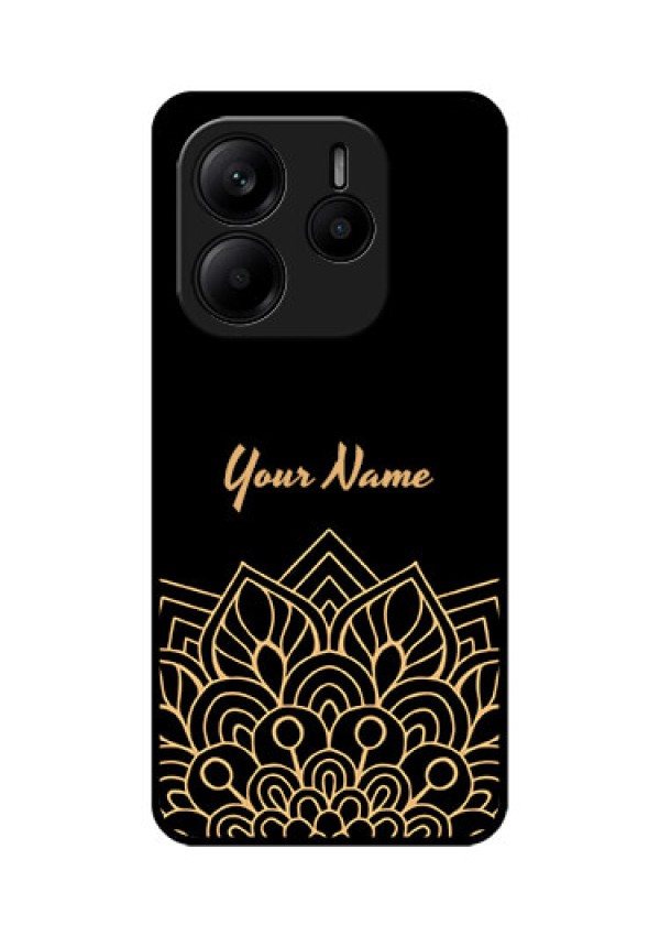 Redmi Note 14 SE 5G Custom Glass Phone Case - Golden Mandala Design