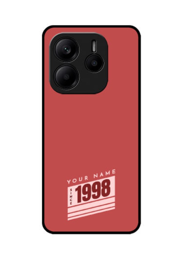 Redmi Note 14 SE 5G Custom Glass Phone Case - Red Custom Year Of Birth Design