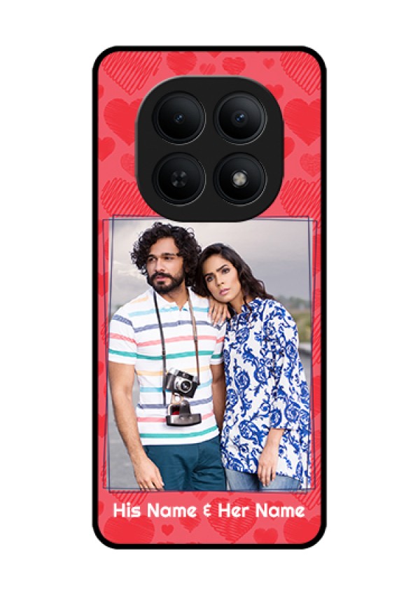 Xiaomi Redmi Note 15 5G Custom Glass Phone Case - With Red Heart Symbols Design
