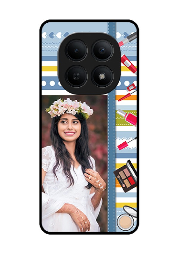 Xiaomi Redmi Note 15 5G Custom Glass Phone Case - Makeup Icons Design