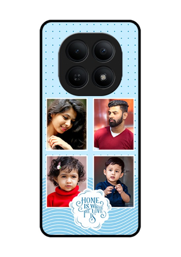 Xiaomi Redmi Note 15 5G Custom Glass Phone Case - Cute Love Quote With 4 Pic Upload Design