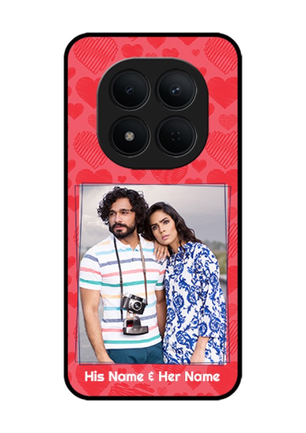 Xiaomi Redmi Note 15 Pro 5G Custom Glass Phone Case - With Red Heart Symbols Design