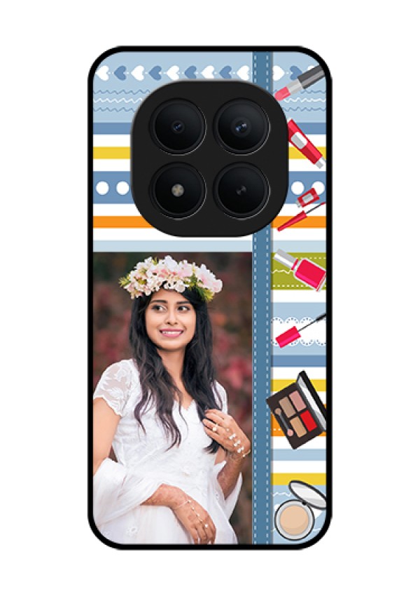 Xiaomi Redmi Note 15 Pro Plus 5G Custom Glass Phone Case - Makeup Icons Design