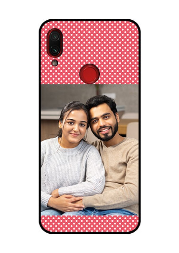Redmi Note 7 Pro Custom Glass Phone Case  - White Dotted Design