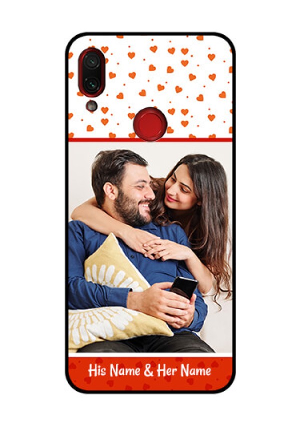 Redmi Note 7 Pro Custom Glass Phone Case  - Orange Love Symbol Design