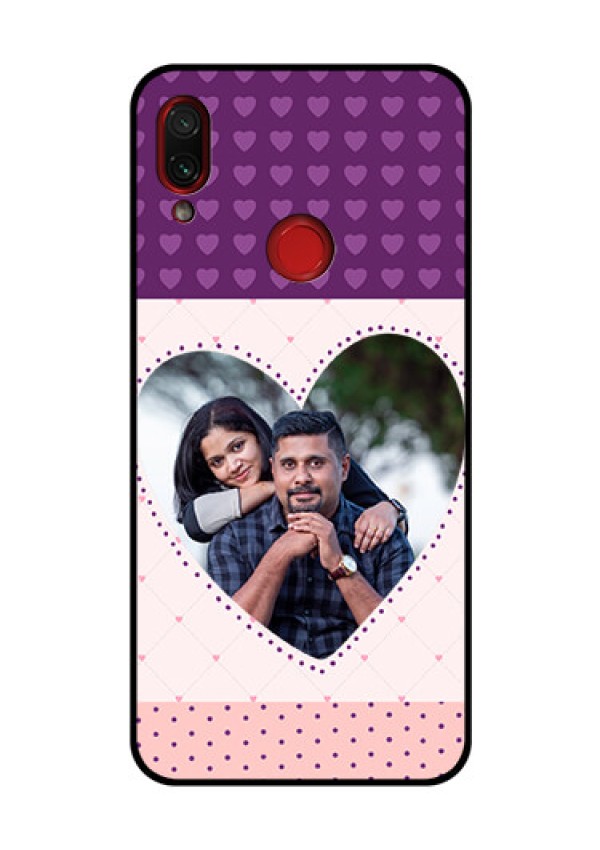Redmi Note 7 Pro Custom Glass Phone Case  - Violet Love Dots Design