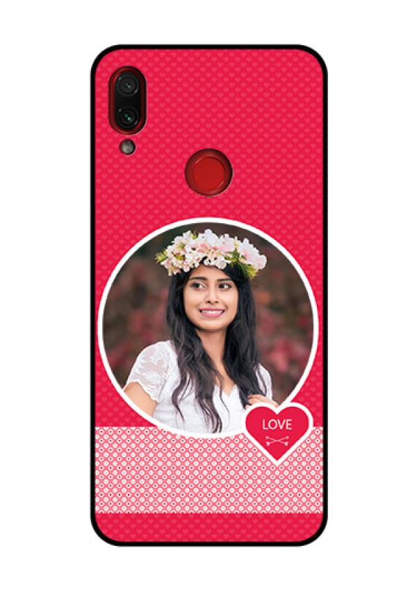 Redmi Note 7 Pro Personalised Glass Phone Case  - Pink Pattern Design