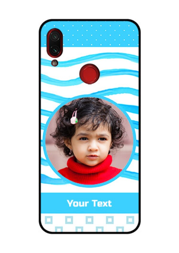 Redmi Note 7 Pro Custom Glass Phone Case  - Simple Blue Case Design
