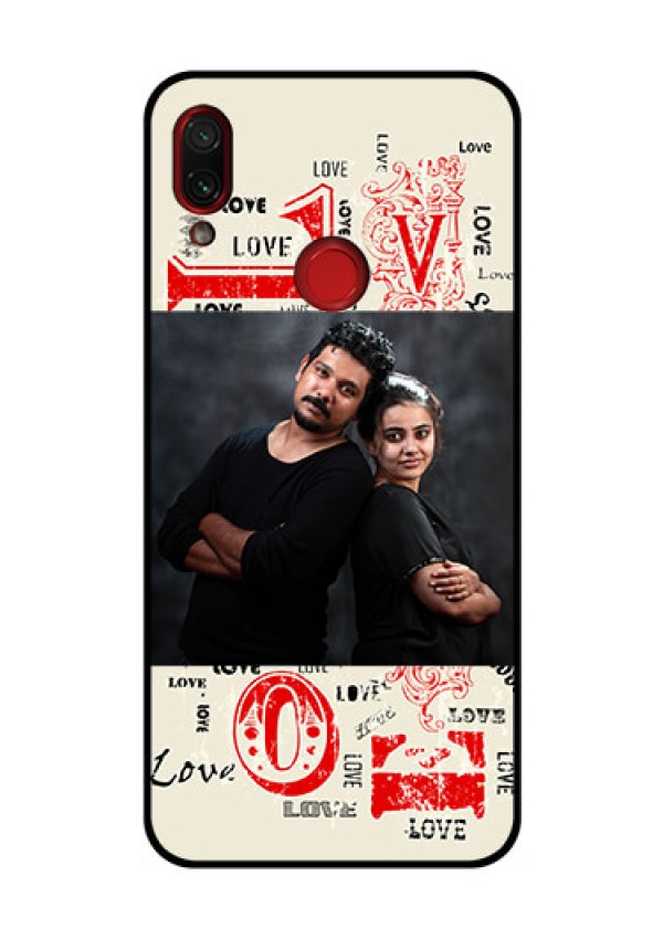 Redmi Note 7 Pro Photo Printing on Glass Case  - Trendy Love Design Case