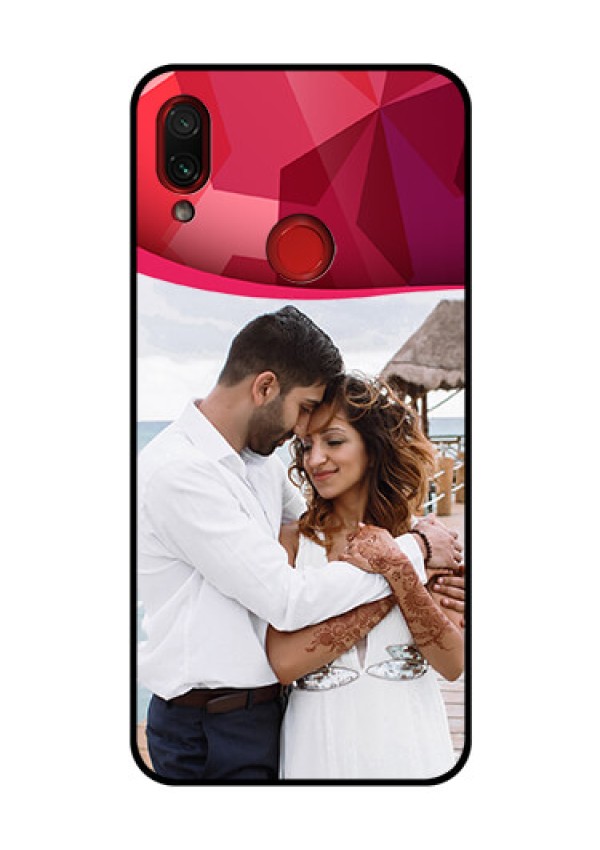 Redmi Note 7 Pro Custom Glass Mobile Case  - Red Abstract Design