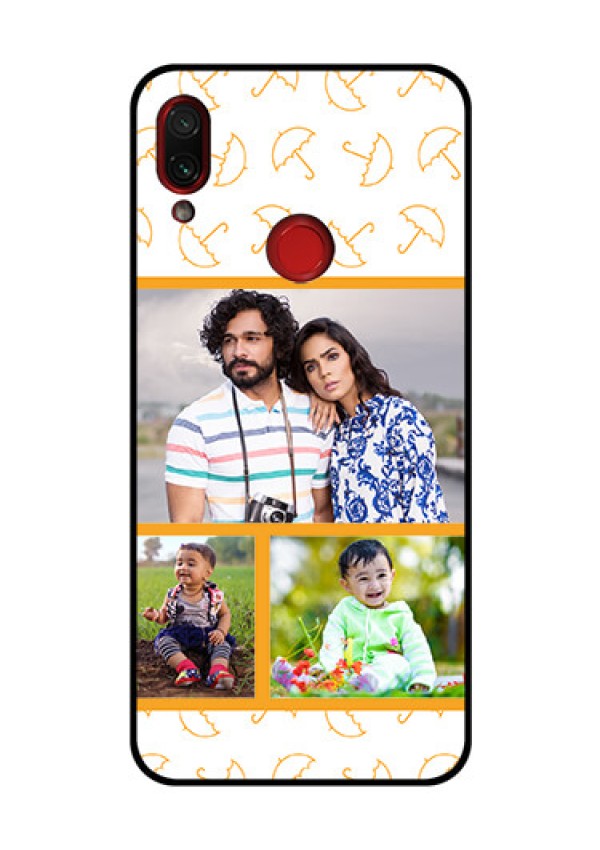 Redmi Note 7 Pro Custom Glass Mobile Case  - Yellow Pattern Design