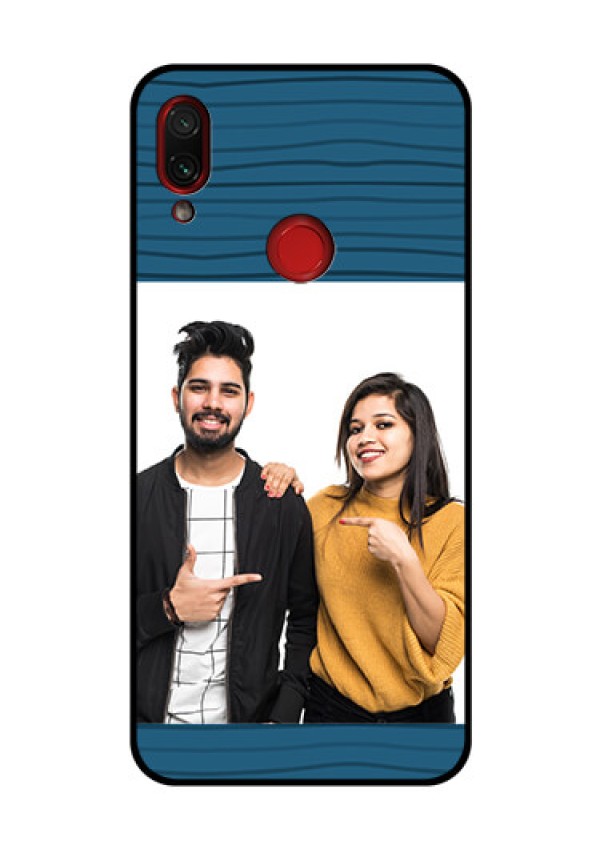 Redmi Note 7 Pro Custom Glass Phone Case  - Blue Pattern Cover Design