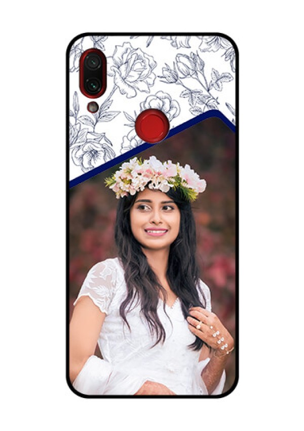 Redmi Note 7 Pro Personalized Glass Phone Case  - Premium Floral Design