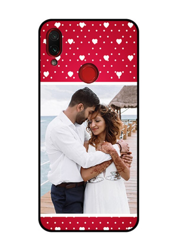 Redmi Note 7 Pro Photo Printing on Glass Case  - Hearts Mobile Case Design