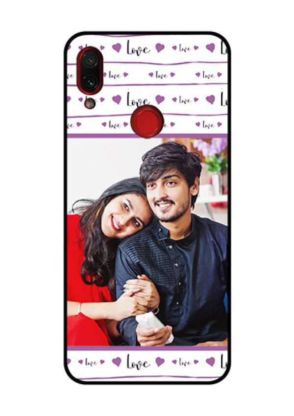 Redmi Note 7 Pro Custom Glass Mobile Case  - Couples Heart Design