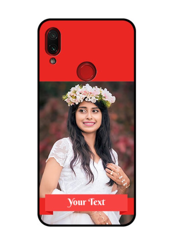 Redmi Note 7 Pro Custom Glass Phone Case  - Simple Red Color Design