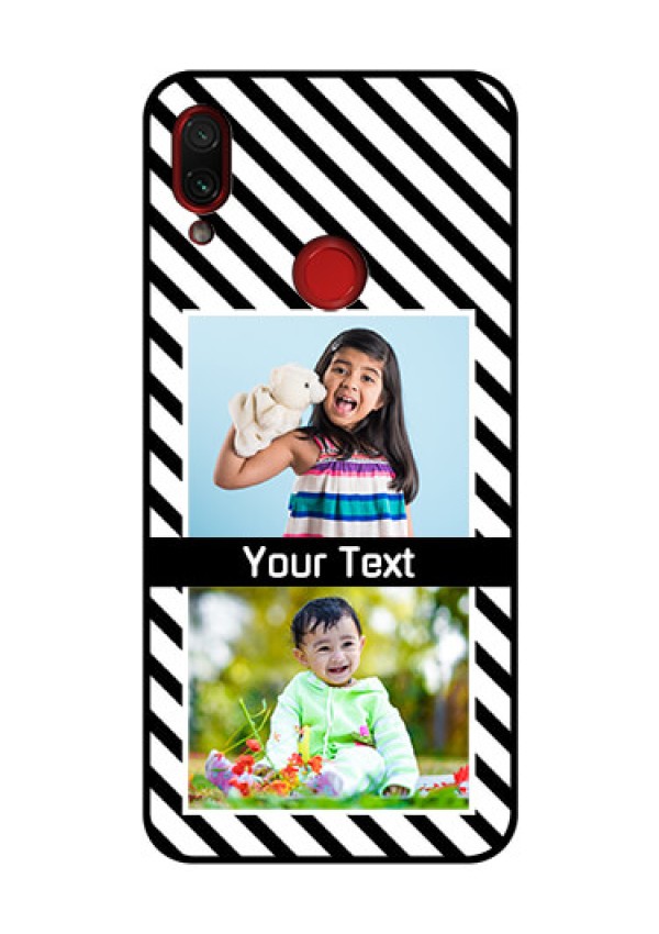 Redmi Note 7 Pro Photo Printing on Glass Case  - Black And White Stripes Design