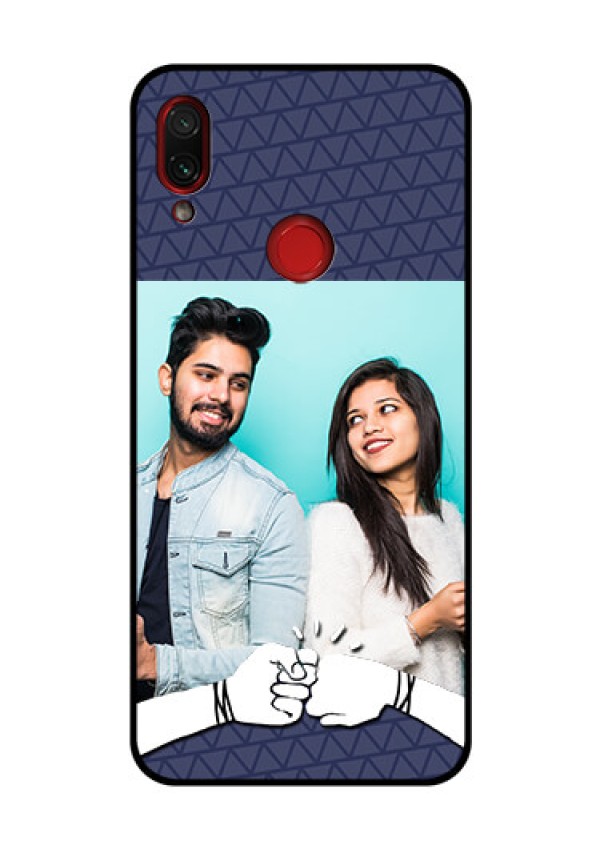 Redmi Note 7 Pro Photo Printing on Glass Case  - with Best Friends Design  