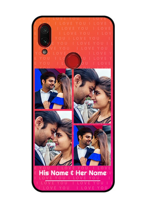Redmi Note 7 Pro Custom Glass Phone Case  - I Love You Pink Design