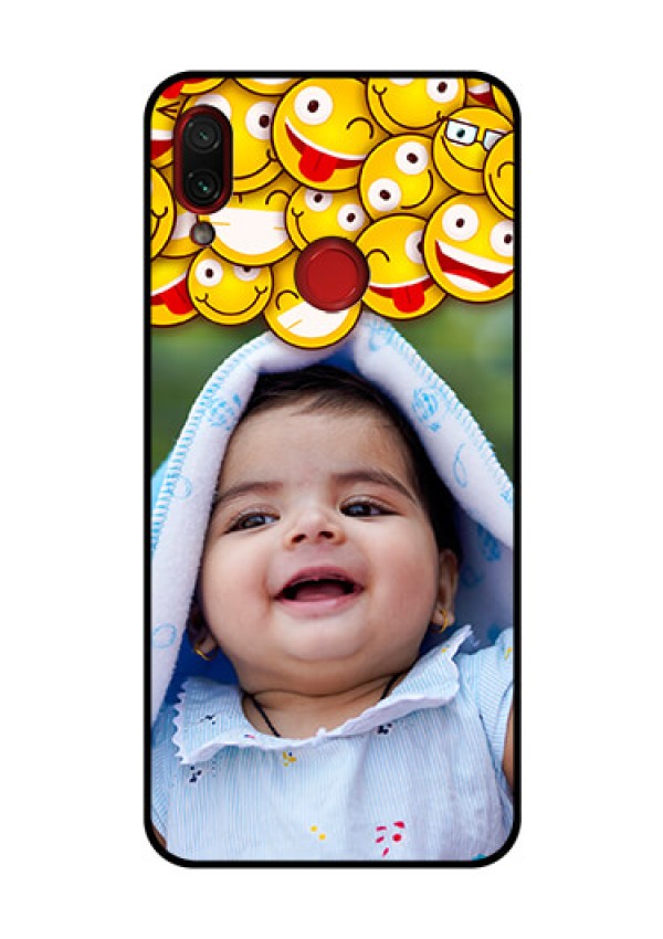 Redmi Note 7 Pro Custom Glass Mobile Case  - with Smiley Emoji Design