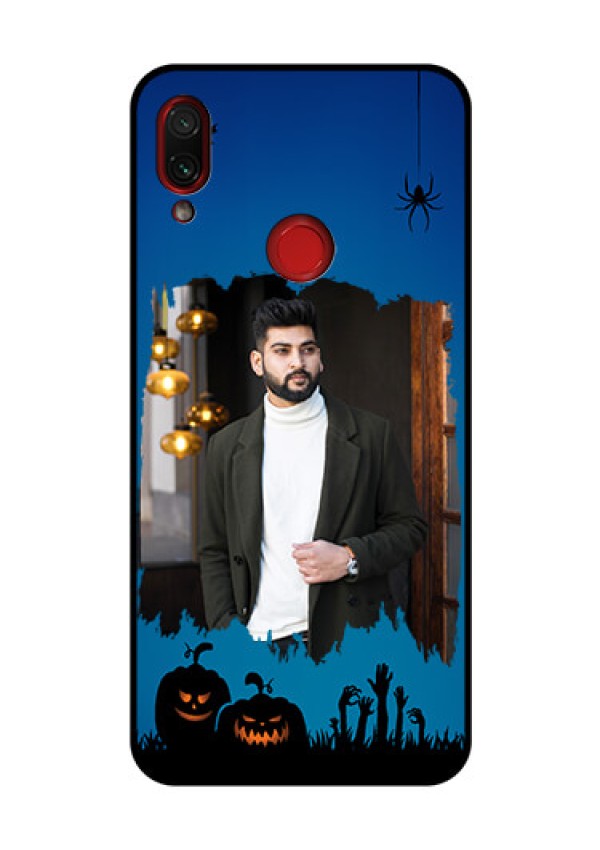 Redmi Note 7 Pro Photo Printing on Glass Case  - with pro Halloween design 