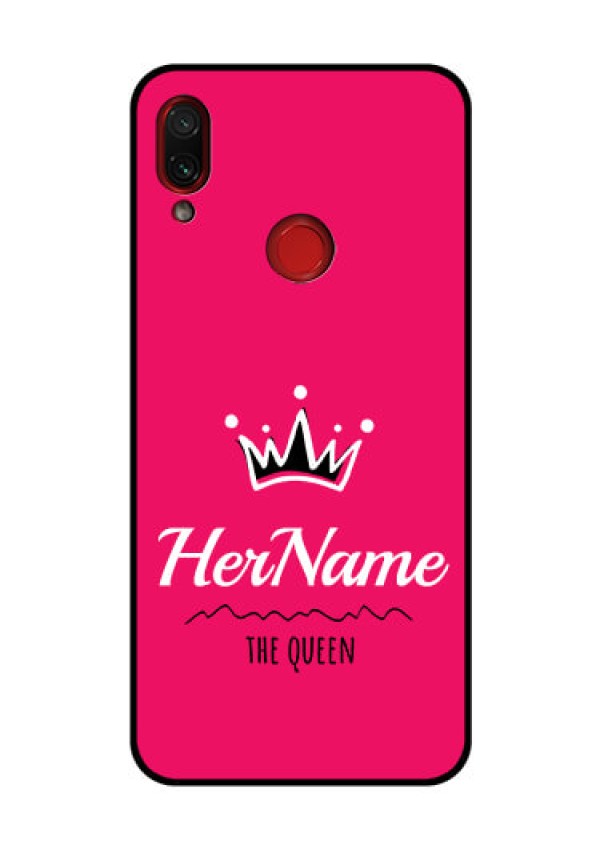 Redmi Note 7 Pro Glass Phone Case Queen with Name