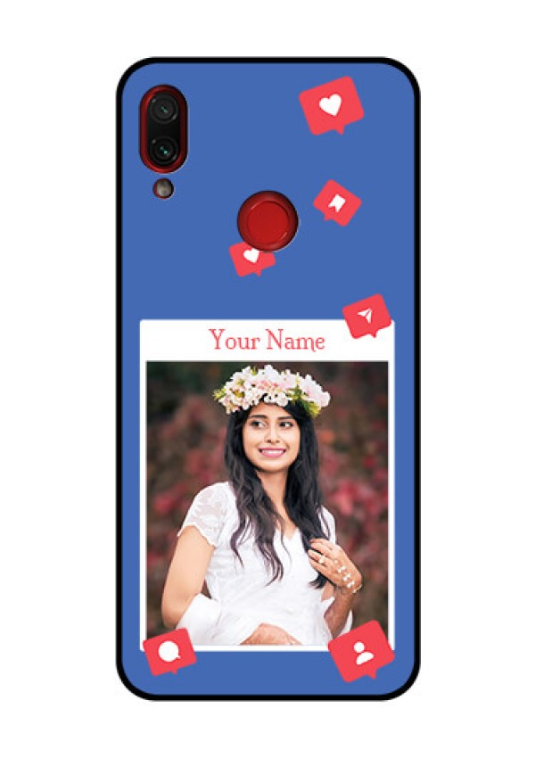 Xiaomi Redmi Note 7 Pro Custom Glass Phone Case - Like Share And Comment Design