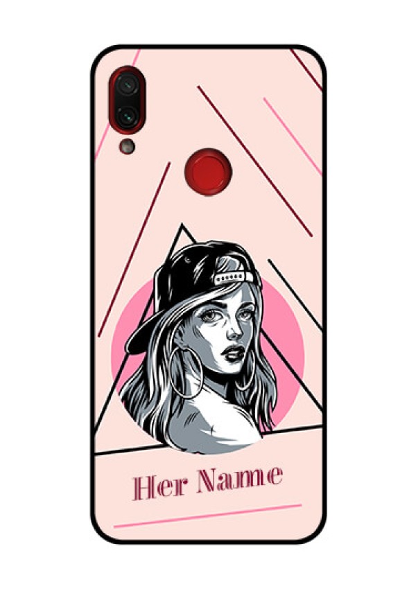 Xiaomi Redmi Note 7 Pro Personalized Glass Phone Case - Rockstar Girl Design