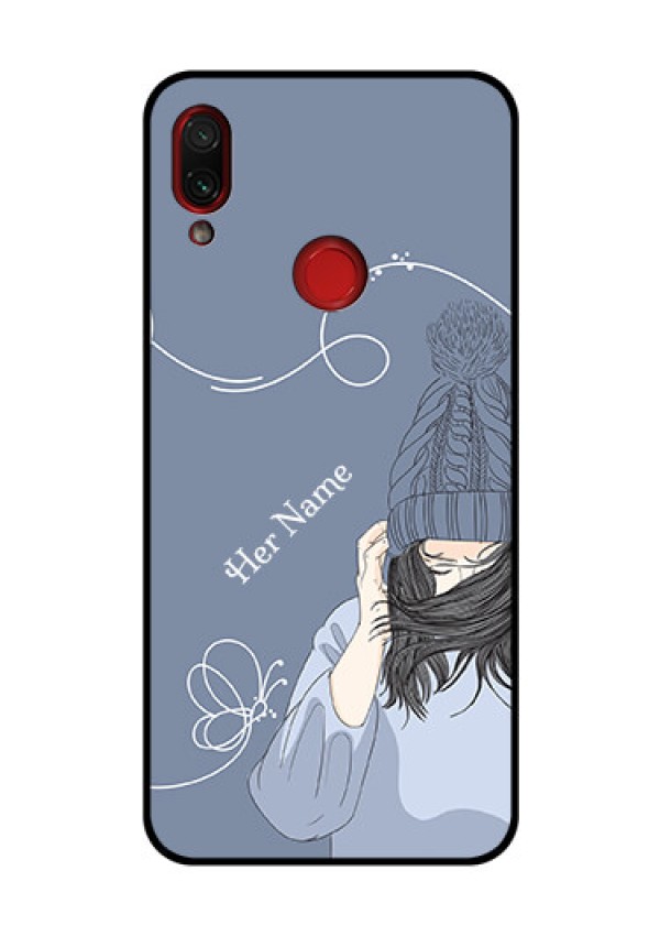 Xiaomi Redmi Note 7 Pro Custom Glass Mobile Case - Girl in winter outfit Design